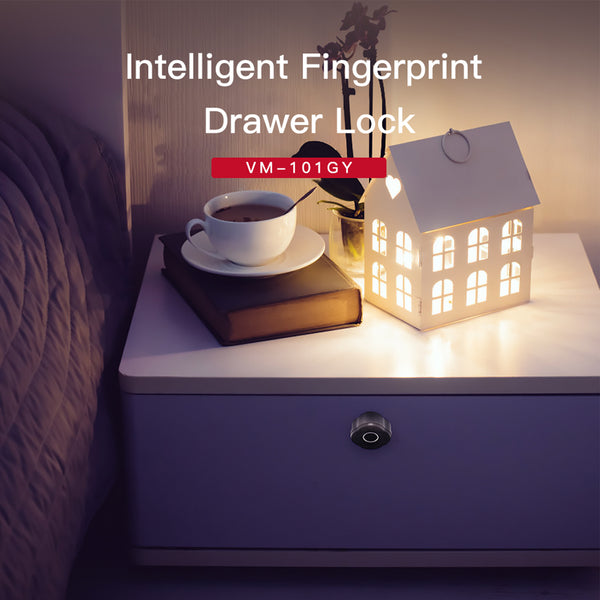 JWM Fingerprint Cabinet Lock, Keyless Hidden Biometric Drawer Lock, Invisible No Drilling Electronic Fingerprint Lock