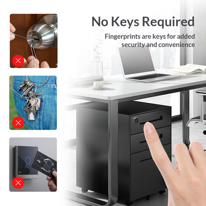 Fingerprint Cabinet Lock, Keyless Hidden File Biometric Drawer Lock for Home Office