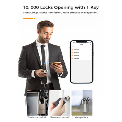 Vanma APP Control Passive Electronic Padlock System with Smart Bluetooth Key, One Key to Unlock Multiple Locks, IP68 Waterproof