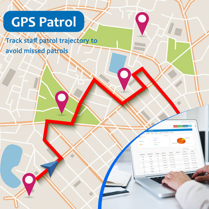 JWM GPS Guard Tour Patrol Security System with Phone Calling, 4G Online Real-Time Track Patrol Wand for Hotels